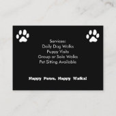 Carte De Visite Custom Dog Walker Business Card with Photo (Dos)
