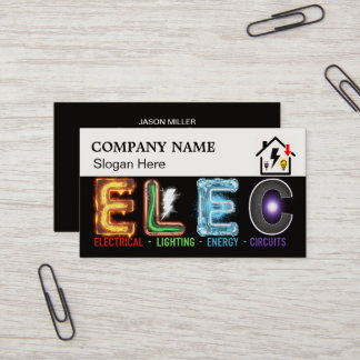 Carte De Visite Custom Electrician Business Card with Company Logo