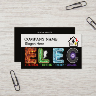Carte De Visite Custom Electrician Business Card with Company Logo