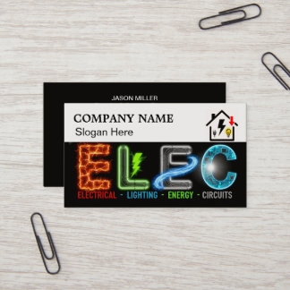 Carte De Visite Custom Electrician Business Card with Company Logo