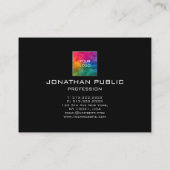 Carte De Visite Custom Elegant Modern Ajouter Votre Logo D'Entrepr (Dos)