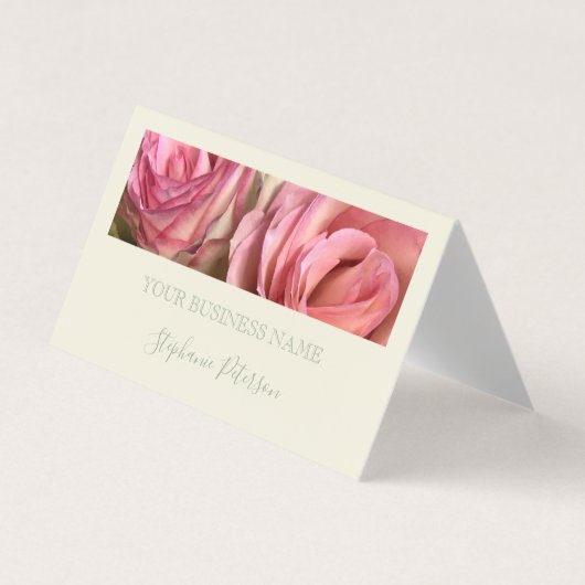 Carte De Visite Custom Elegant Modern Sage Green Photo Template  (Devant)