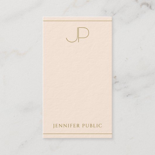 Carte De Visite Custom Elegant Monogram Template Luxurious Thick (Devant)