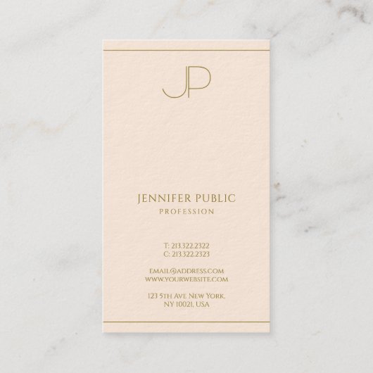 Carte De Visite Custom Elegant Monogram Template Luxurious Thick (Dos)