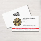 Carte De Visite Custom Fire Department Firefighter QR Code Logo