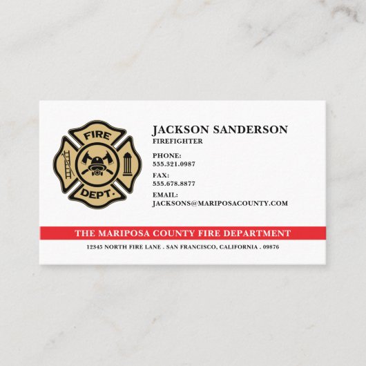 Carte De Visite Custom Fire Department Firefighter QR Code Logo (Devant)