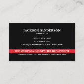 Carte De Visite Custom Firefighter Fire Department Logo (Dos)