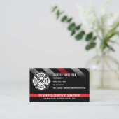 Carte De Visite Custom Firefighter Red Line Logo Fire Department (Debout devant)