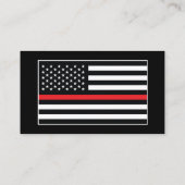 Carte De Visite Custom Firefighter Red Line Logo Fire Department (Dos)