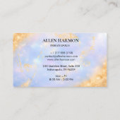 Carte De Visite Custom Glitter Blue Opal Stone Background  (Dos)