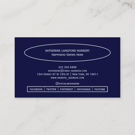 Carte De Visite Custom Greenleaf Nursery Branding (Dos)