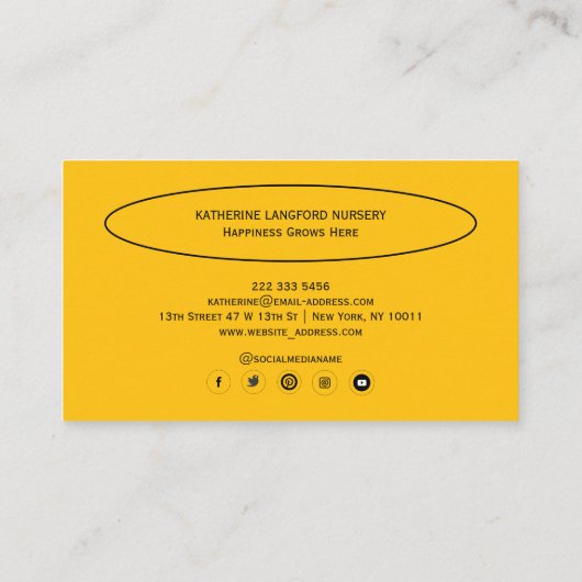 Carte De Visite Custom Greenleaf Nursery Branding (Dos)