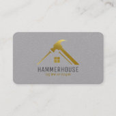 Carte De Visite Custom Grey + Gold Maison Construction Lux (Devant)