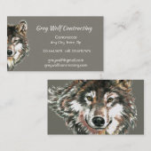 Carte De Visite Custom Grey Wolf Contractor (Devant / Derrière)