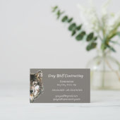Carte De Visite Custom Grey Wolf Contractor (Debout devant)