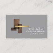 Carte De Visite Custom Home Builder Logo Gray (Devant)