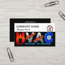 Custom HVAC Business Card with Company Logo slog 2
