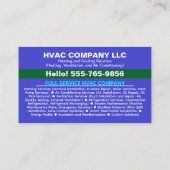 Carte De Visite Custom HVAC Company Logo Qr Code | Professional AC (Dos)