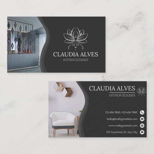 Carte De Visite Custom Interior designer (Devant / Derrière)