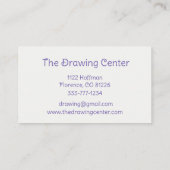 Carte De Visite Custom Kids Artwork, deux mignonnes souris, fleurs (Dos)