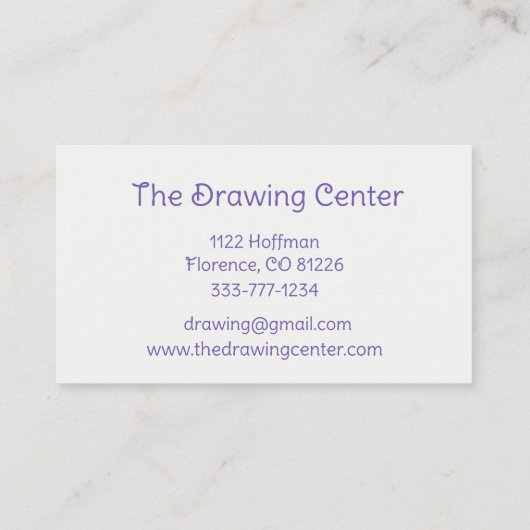 Carte De Visite Custom Kids Artwork, deux mignonnes souris, fleurs (Dos)