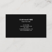 Carte De Visite Custom logo circle professional black (Dos)