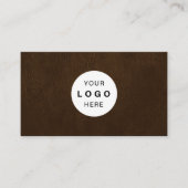 Carte De Visite Custom logo elegant luxury brown leather  (Devant)