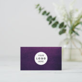 Carte De Visite Custom logo elegant luxury purple leather  (Debout devant)