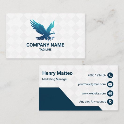 Carte De Visite Custom Logo Geometric Business Card Corporate (Devant / Derrière)