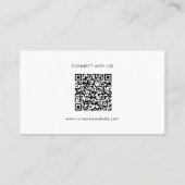 Carte De Visite Custom Logo Icons Modern White QR Code (Dos)