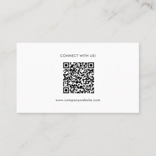 Carte De Visite Custom Logo Icons Modern White QR Code (Dos)