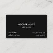 Carte De Visite Custom Logo Modern Minimalist Black and White (Dos)