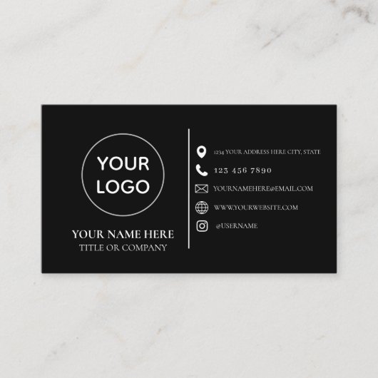 Carte De Visite Custom logo modern minimalist social media icons b (Devant)