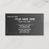 Carte De Visite Custom Logo Name Minimalist Modern Professional (Dos)