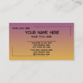 Carte De Visite Custom Logo Name Minimalist Modern Professional (Dos)