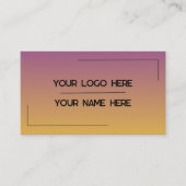 Carte De Visite Custom Logo Name Minimalist Modern Professional (Devant)