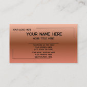 Carte De Visite Custom Logo Name Minimalist Modern Professional (Dos)