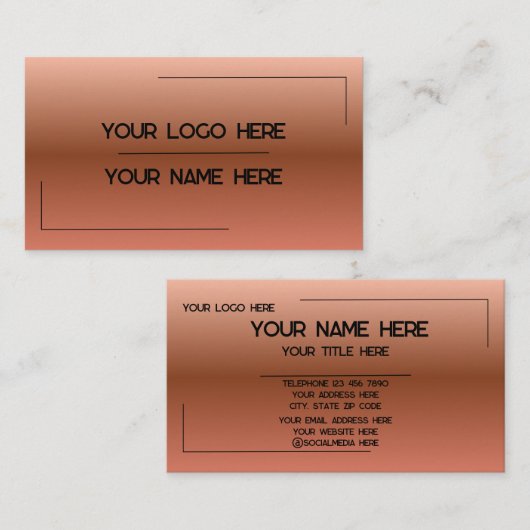 Carte De Visite Custom Logo Name Minimalist Modern Professional (Devant / Derrière)