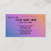 Carte De Visite Custom Logo Name Minimalist Modern Professional (Dos)