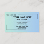Carte De Visite Custom Logo Name Minimalist Modern Professional (Dos)