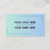 Carte De Visite Custom Logo Name Minimalist Modern Professional (Devant)