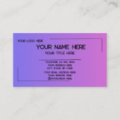 Carte De Visite Custom Logo Name Minimalist Modern Professional (Dos)