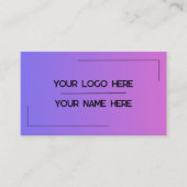 Carte De Visite Custom Logo Name Minimalist Modern Professional (Devant)