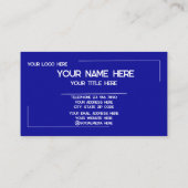 Carte De Visite Custom Logo Name Minimalist Modern Professional (Dos)