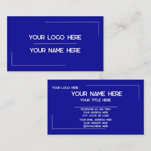 Carte De Visite Custom Logo Name Minimalist Modern Professional (Devant / Derrière)