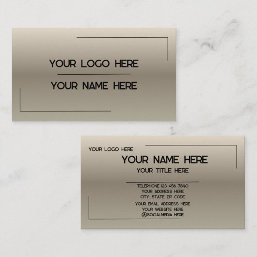 Carte De Visite Custom Logo Name Minimalist Modern Professional (Devant / Derrière)