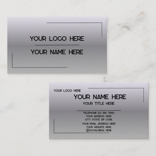 Carte De Visite Custom Logo Name Minimalist Modern Professional (Devant / Derrière)