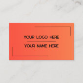 Carte De Visite Custom Logo Name Minimalist Modern Professional (Devant)