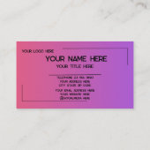 Carte De Visite Custom Logo Name Minimalist Modern Professional (Dos)