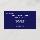 Carte De Visite Custom Logo Name Minimalist Modern Professional (Dos)
